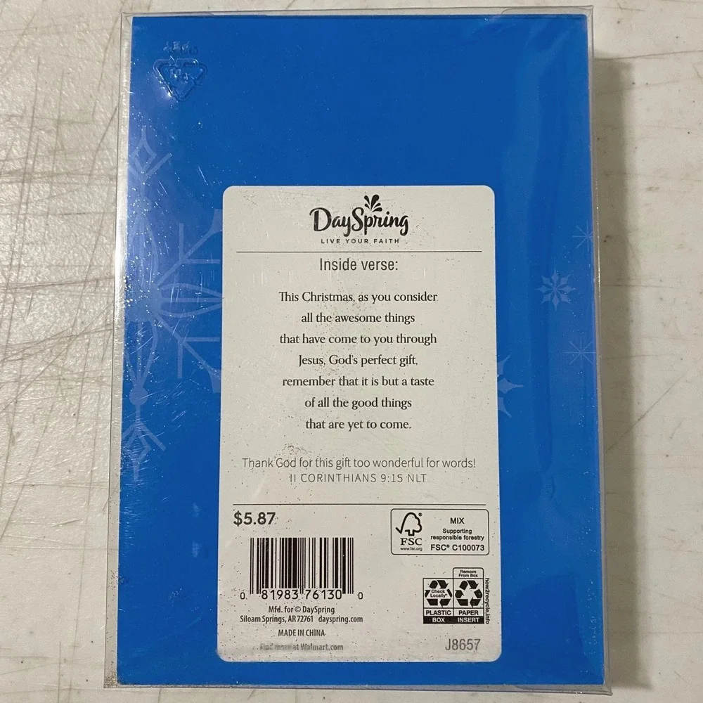 DaySpring Glitter Christmas Cards Open Box of 15 Roy Lessin Christian Religious‎